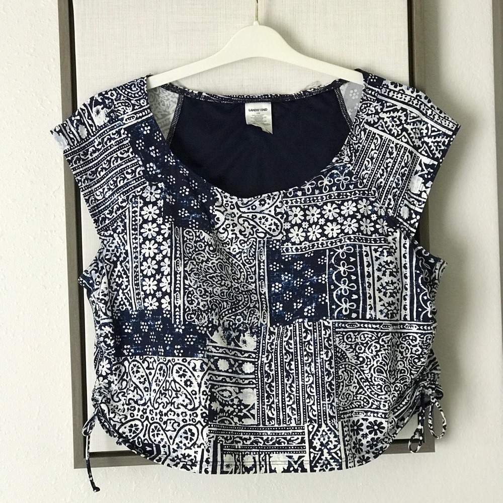 Land’s end crop swim top